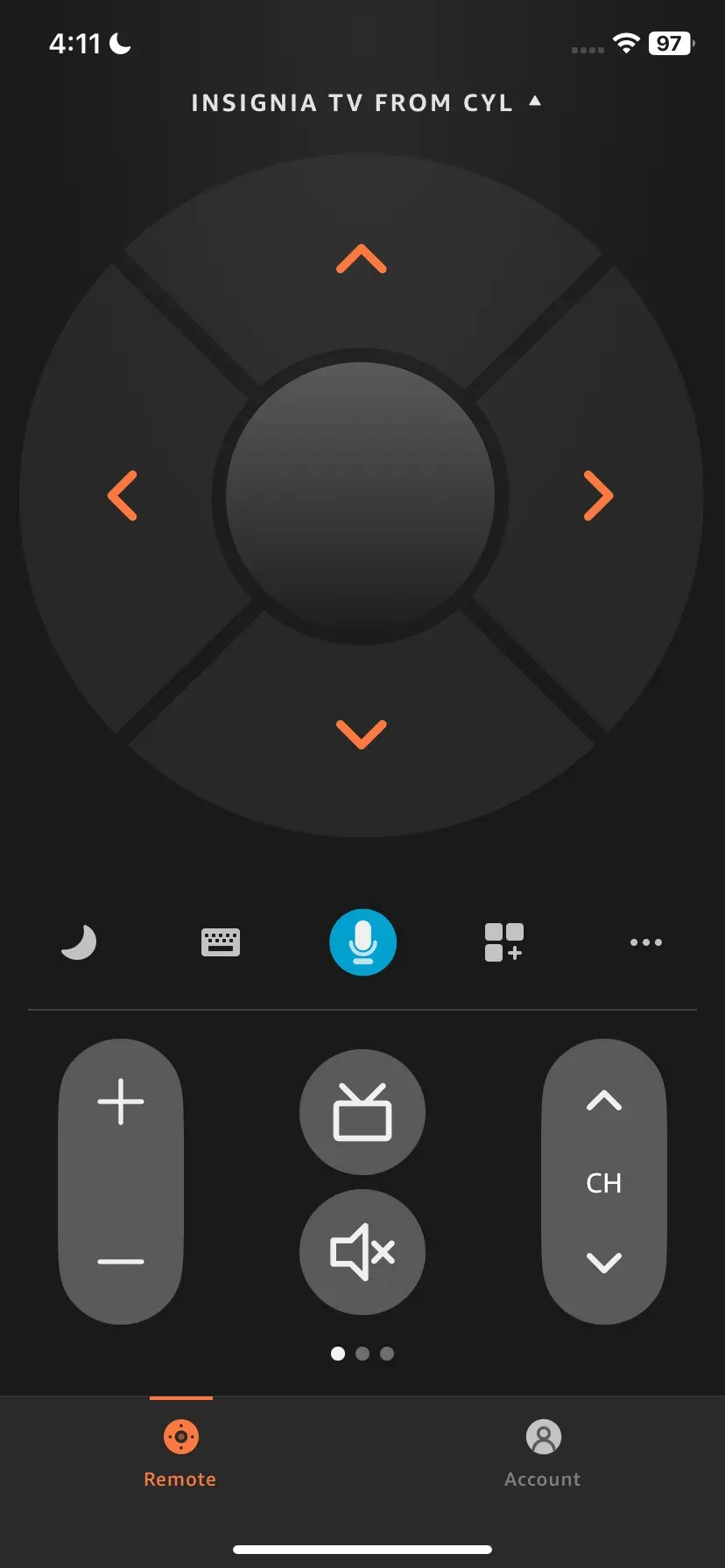 locate volume buttons on the Fire TV app