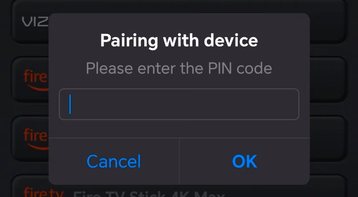 Input PIN Code to Pair Smart Phone with TV