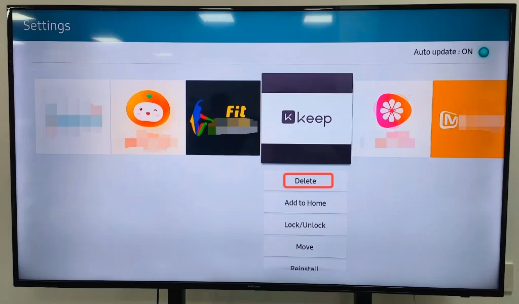 choose the Delete option from the pop-up menu