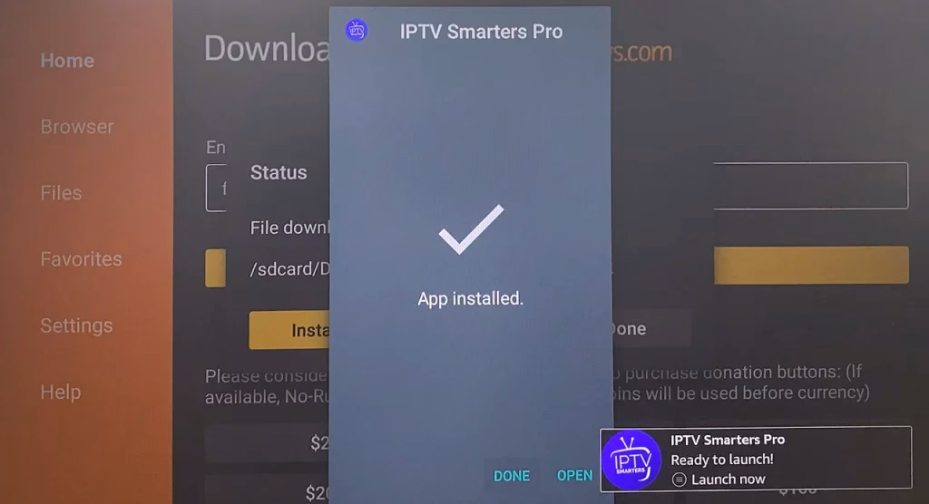 IPTV Smarters Pro installed