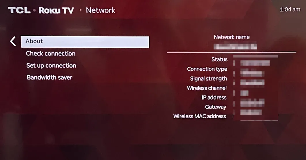 find IP address on Roku TV