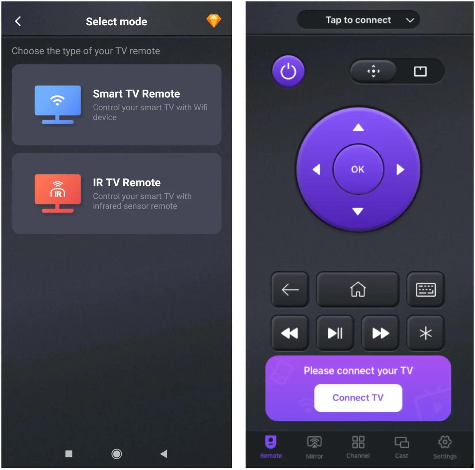 how to use a remote app