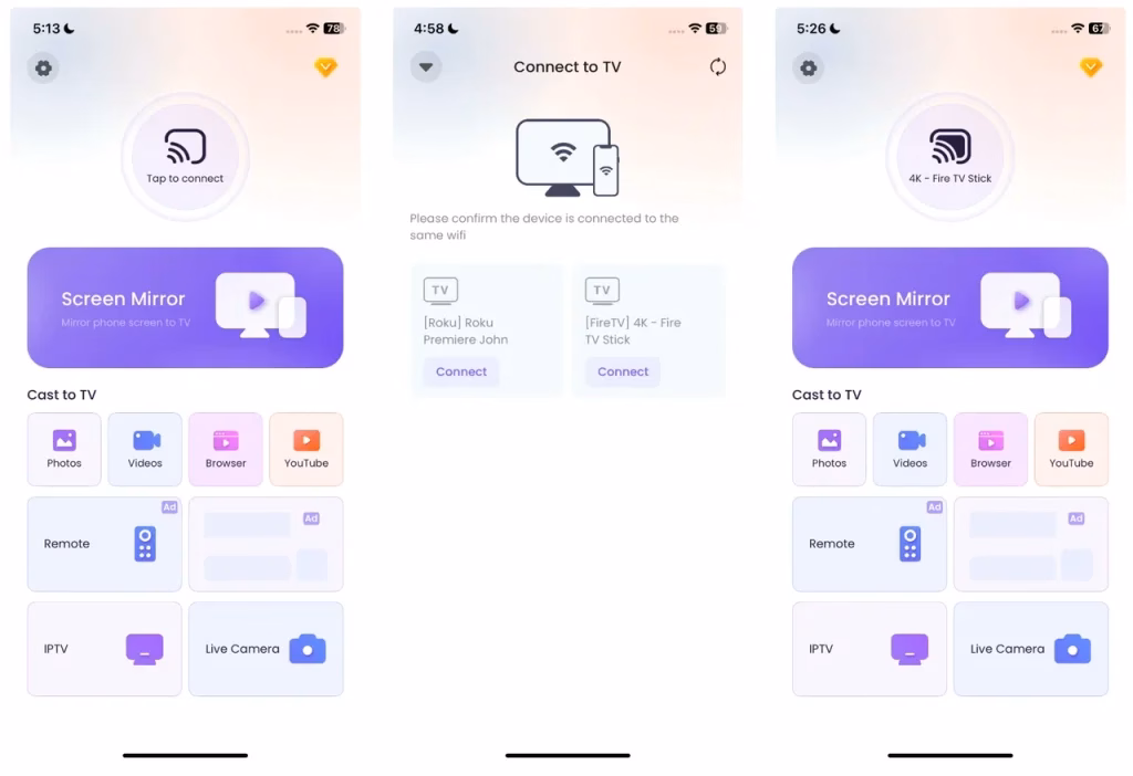 third-party screen mirroring app setup