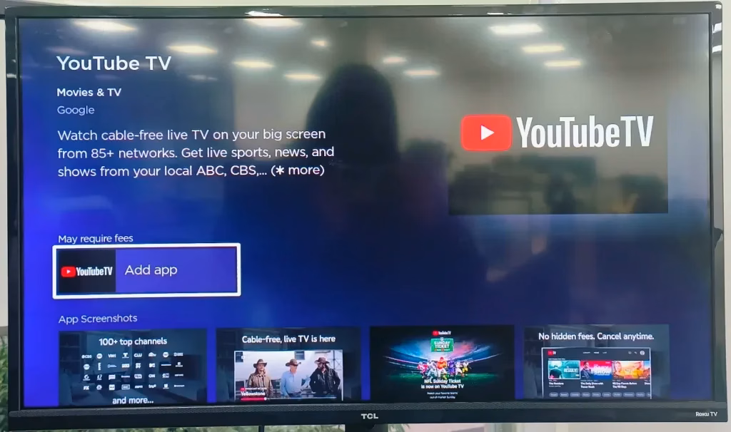 choose Add app on Roku TV