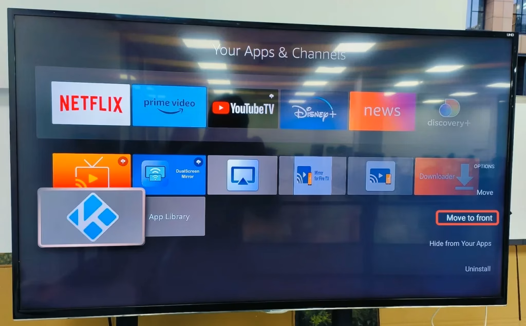 choose the Move to front option