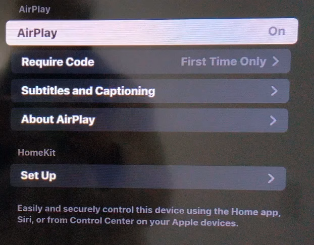 toggle on AirPlay on Roku TV