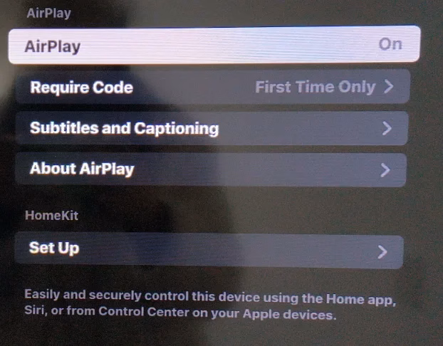 turn on AirPlay on Roku device