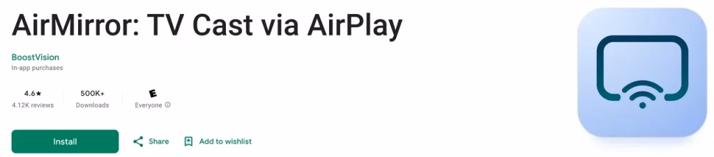 a popular AirPlay receiver app