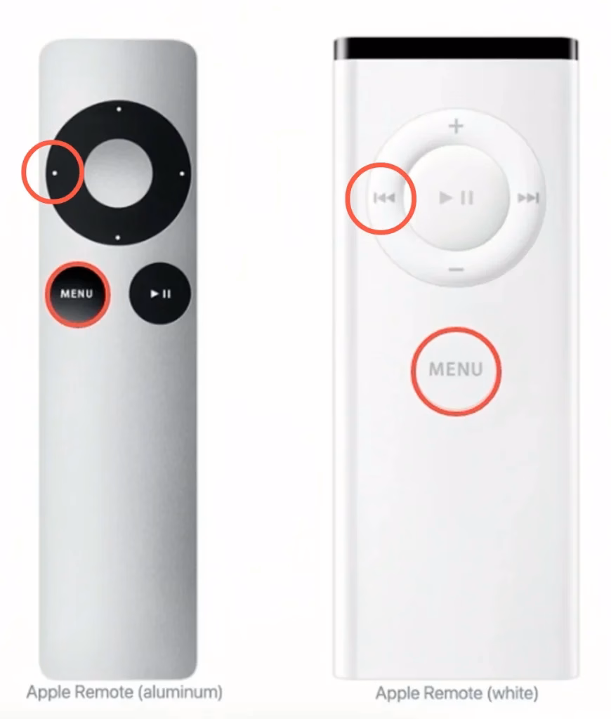 unpair buttons on Apple Remotes