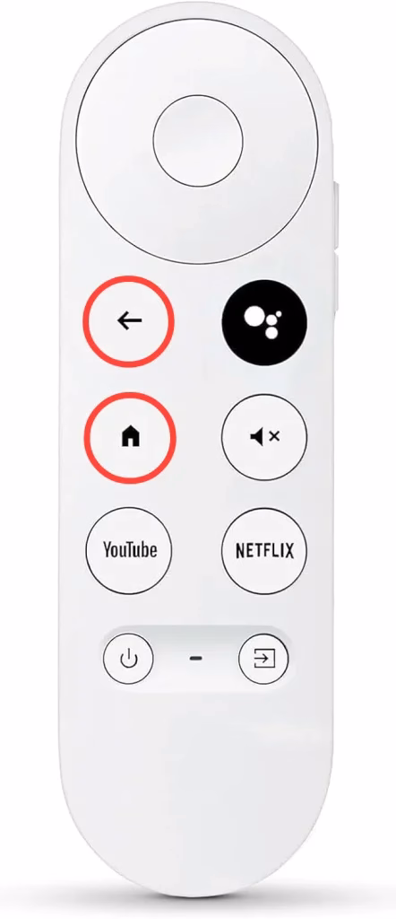 Back and Home buttons on the Chromecast remote