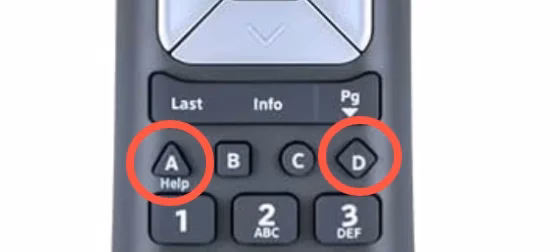 A and D buttons on the Xfinity remote
