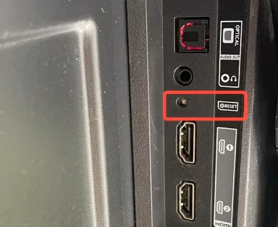 reset button on Roku TV