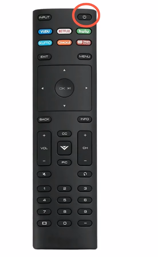 the Power button on the Vizio TV Remote
