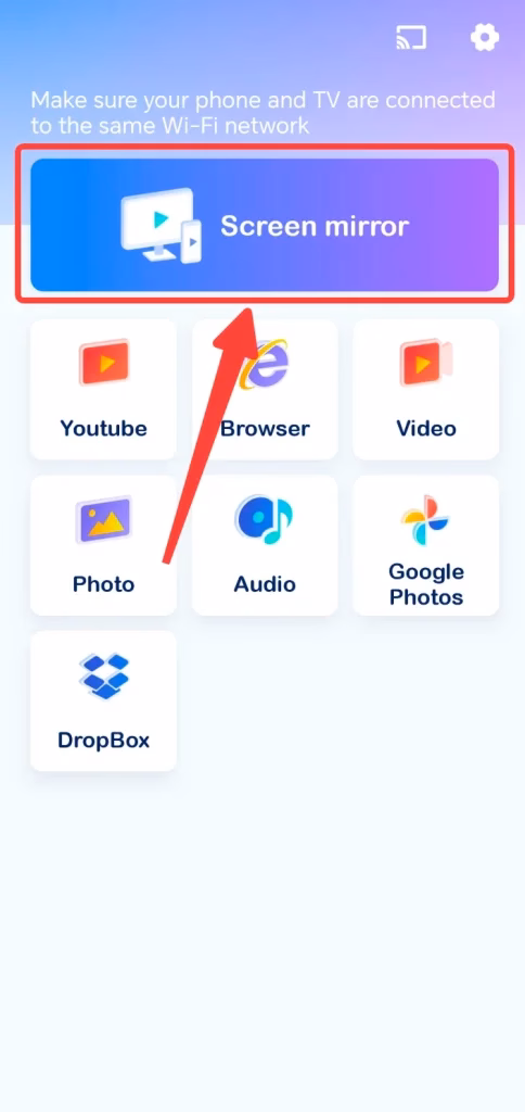 Screen mirror button