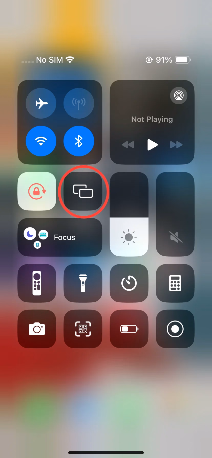 Screen Mirroring on Control Center