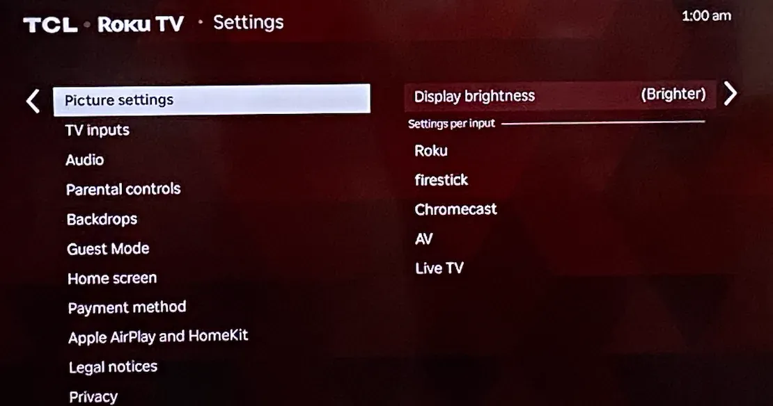 Picture Settings on Roku TV