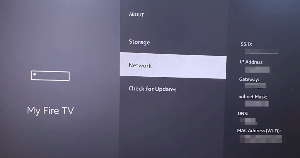 locate IP address on Firestick