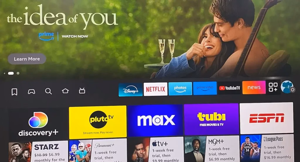 choose three squares and a plus sign on Firestick