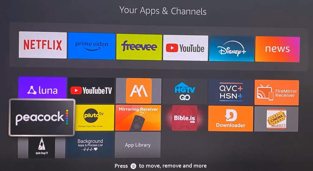 find Peacock on Firestick