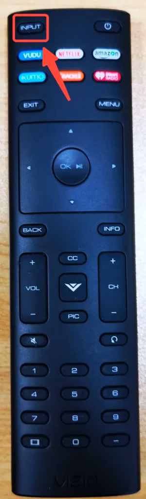 Input button on remote