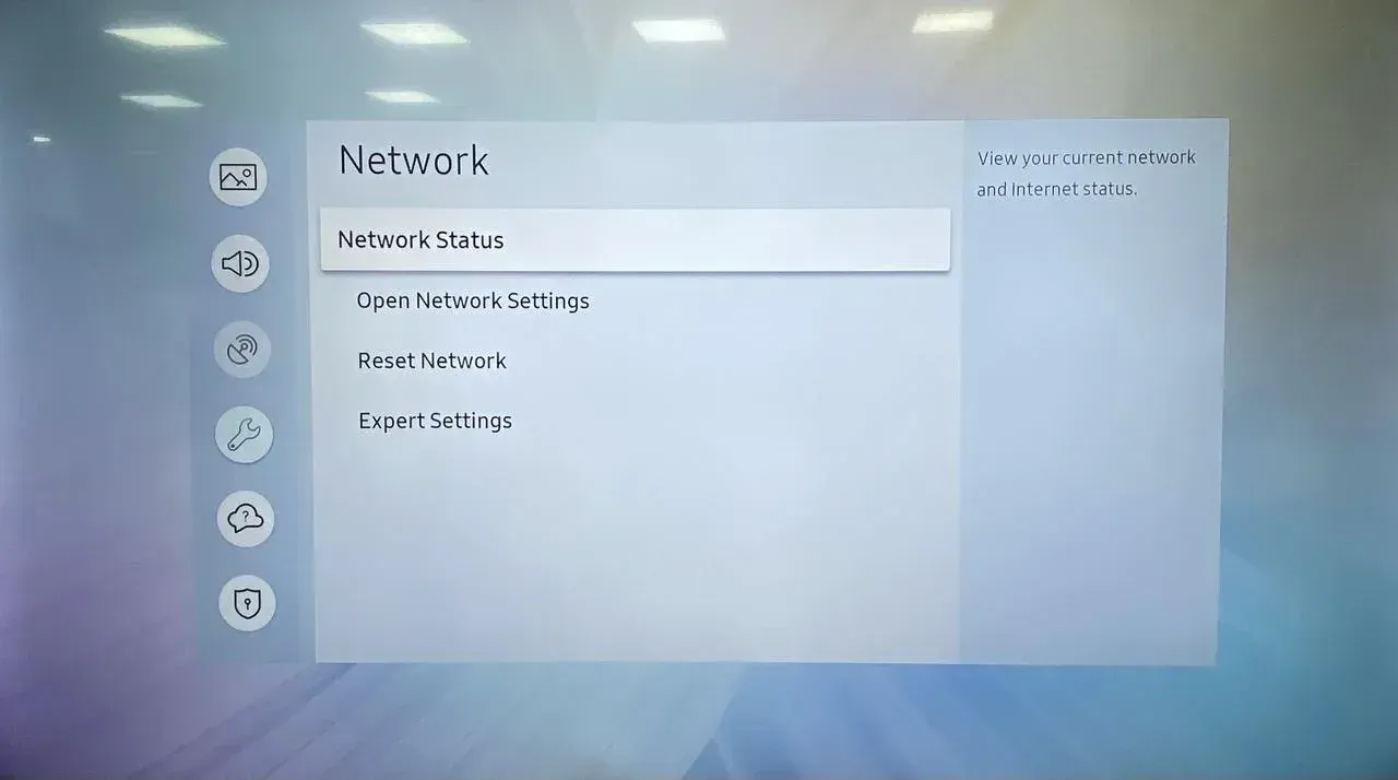 check network connection on Samsung TV
