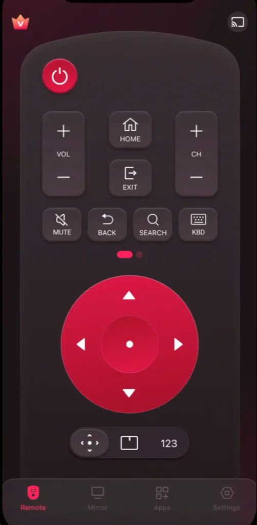 LG TV Remote app interface