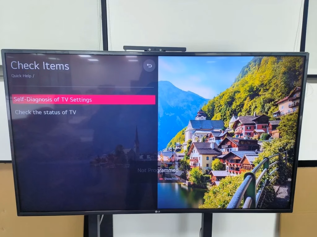 choose Self-Diagnosis of TV Settings