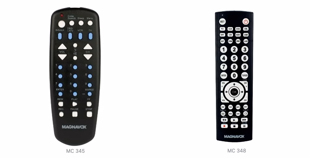 Magnavox MC345 remote & Magnavox MC348 remote