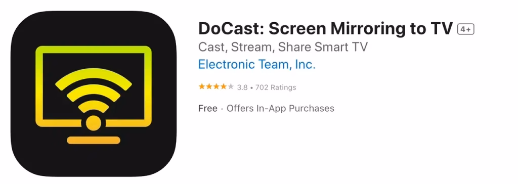 DoCast: 画面ミラーリングをテレビに