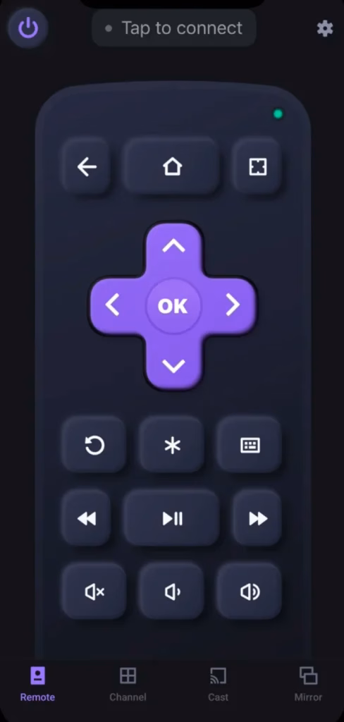the third-party Roku remote app