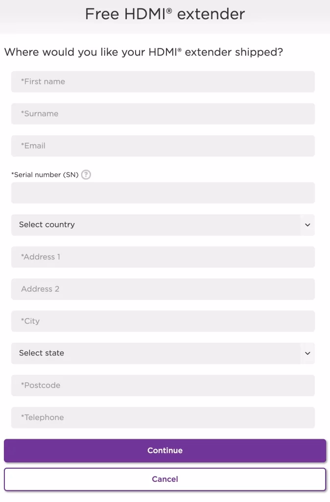 order an HDMI extender from Roku