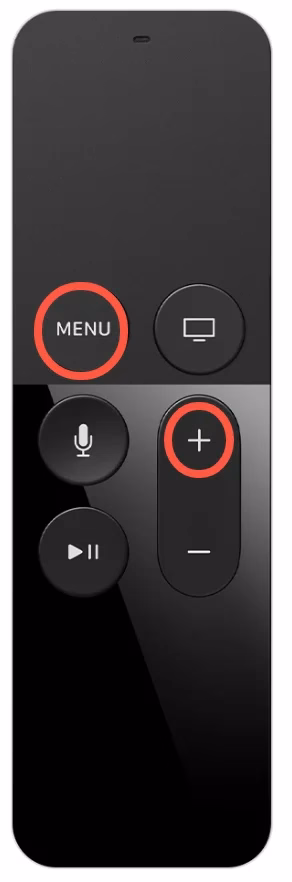 press Menu and Volume Up buttons on 1st Siri Remote