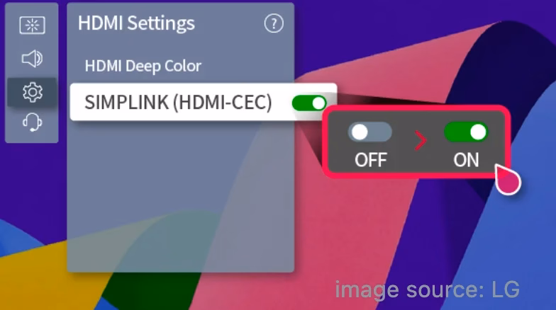locate SIMPLINK on LG TV
