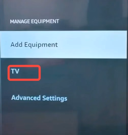 choose TV from the list