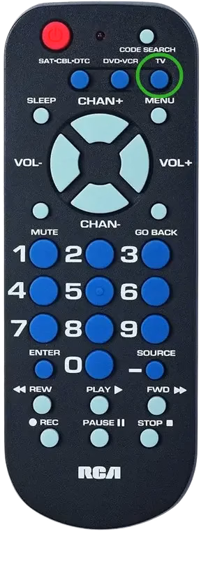 TV buttons on the RCA remote