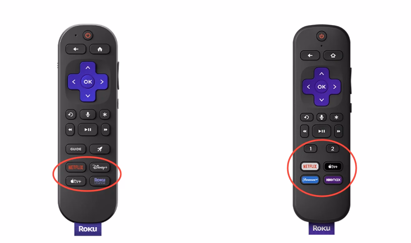 shortcut buttons on Roku remote