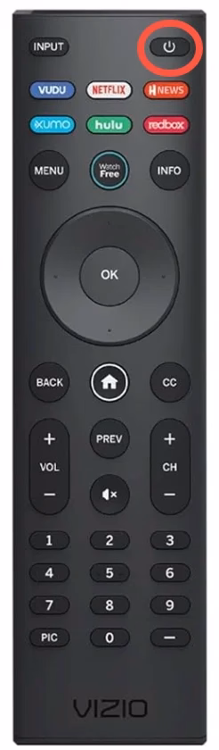 press the power button on the Vizio remote