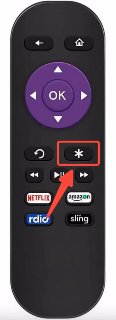 Star button on Roku remote