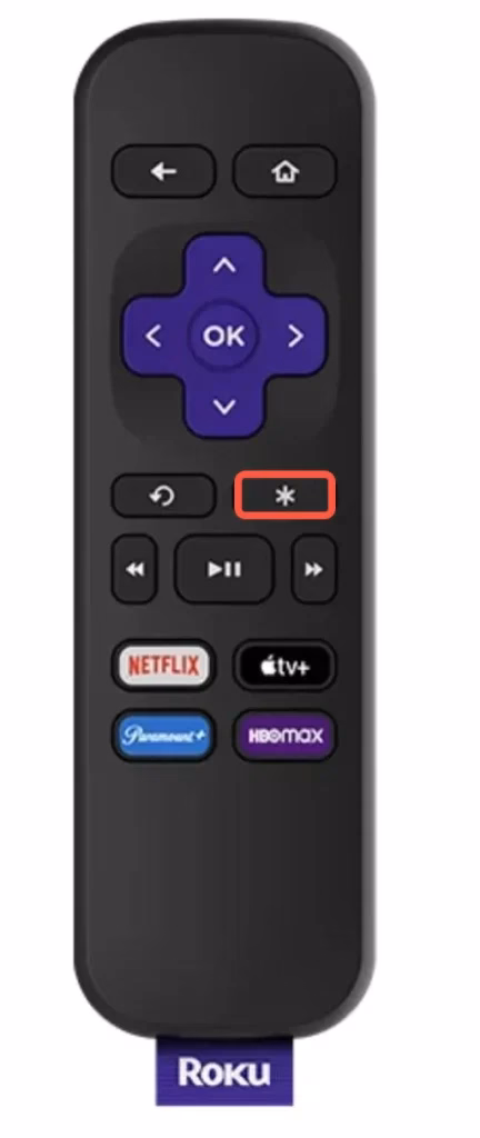 press the * button on the Roku remote