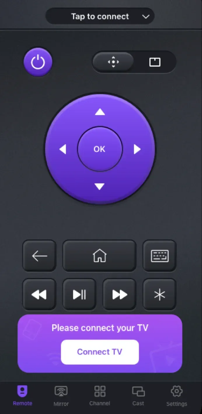 Universal Remote app interface