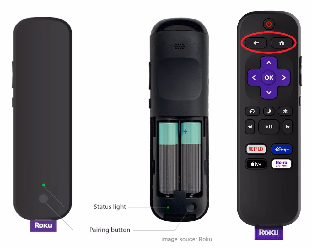 Pairing button on different Roku remote