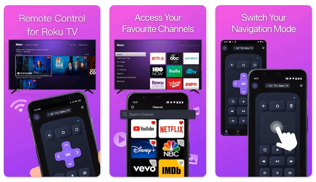 the Roku TV Remote app by BoostVision