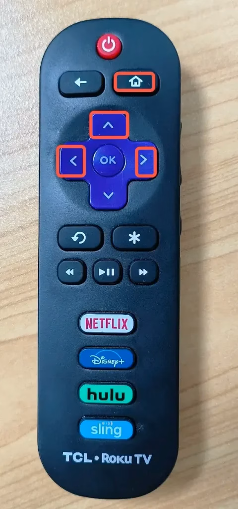 press multiple buttons on the Roku remote