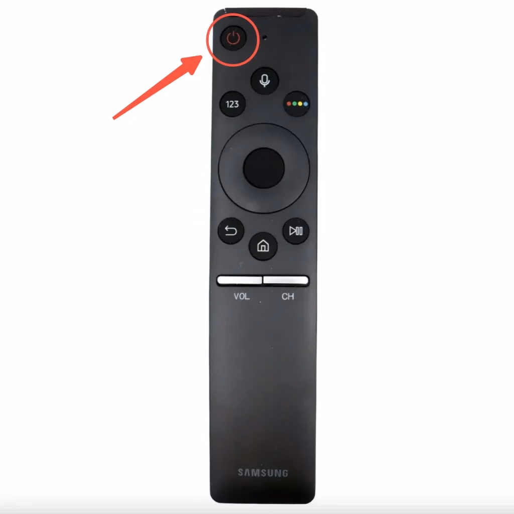 Power Button on Samsung On Remote