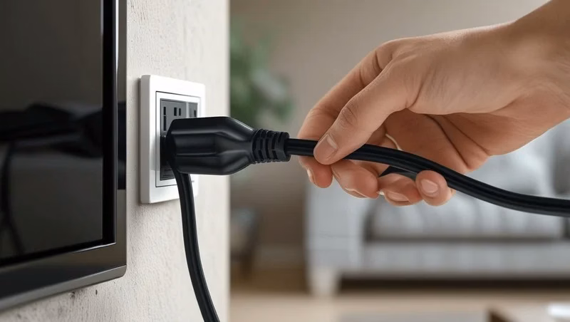 unplug Samsung TV from the power outlet