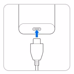 plug the cable into the USB-C port (image from Samsung)