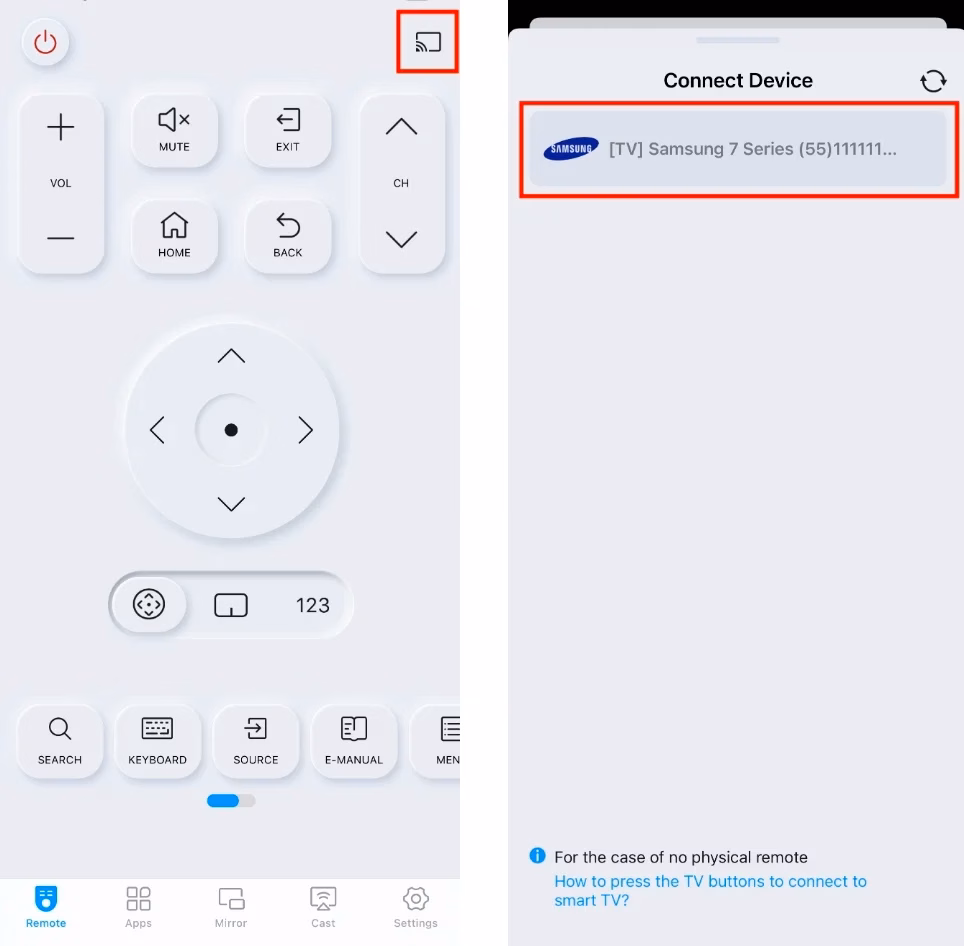 Free Samsung TV remote app