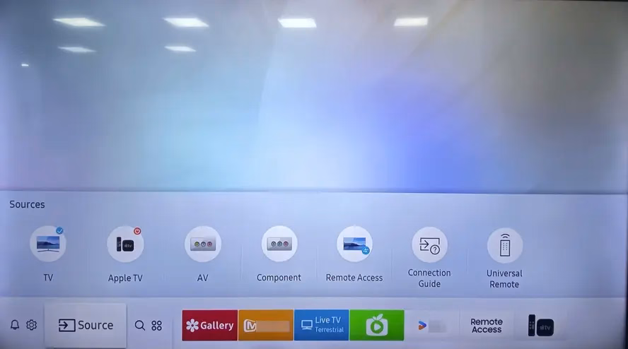 Samsung TV source settings