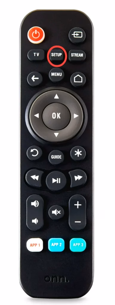 the setup button on the universal remote