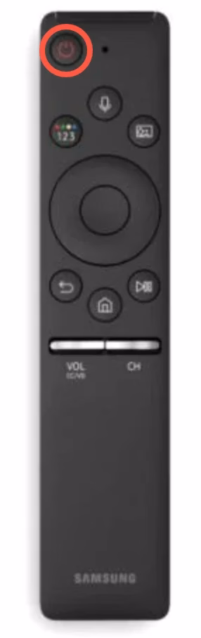 press the power button on the Samsung TV remote